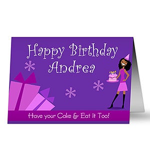 Birthday Girl Personalized Birthday Cards - Horizontal - 9203-H