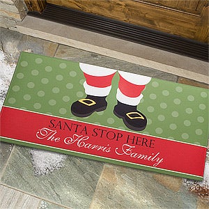 Large Personalized Christmas Doormat - Santa Stop Here - 9248-O