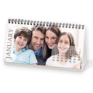 Any 12 Months Personalized Photo Desk Calendar - 9405
