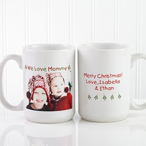 Christmas Photo Wishes Personalized Coffee Mug 15 oz.- White - 9426-L