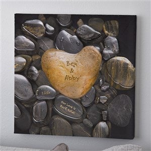 Heart Rock Personalized Canvas Print- 12x12 - 9531-S