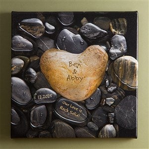 Personalized Canvas Wall Art 12x12 Romantic Heart Rock - 9531-S