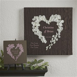 Heart of Roses Personalized Canvas Print-12 x 12 - 9535-S