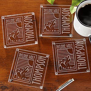 Personalized Logo Glass Coaster Set - 9561