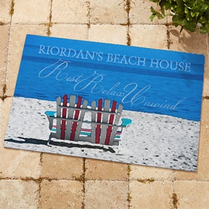 Custom Personalized Beach Decor Doormat Blue Crab Beach Door 