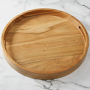 Acacia wood round serving tray, Simons Maison