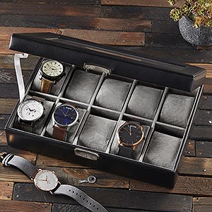  READAEER 10 Slot PU Leather Watch Box Organizer Watch