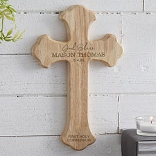 First Communion Personalized Wood Cross - 23628