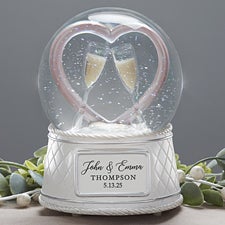 Personalized Musical Light Up Snow Globe Wedding Gift - 23677