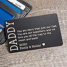I Love You Dad Engraved Metal Wallet Card Insert - 23722