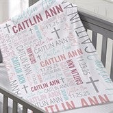 Baby Girl's Christening Day Personalized Baby Blankets - 23766