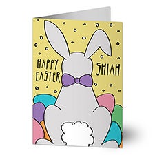 Happy Easter Bunny Tail Personalized Greeting Card - 24108