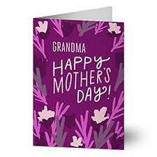 Purple Flowers Personalized Mothers Day Greeting Card - 24205