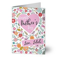 Floral Collage Personalized Mothers Day Greeting Card - 24292