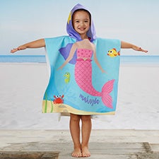 Mermaid Personalized Kids Poncho Towel for Beach  Pool - 24392