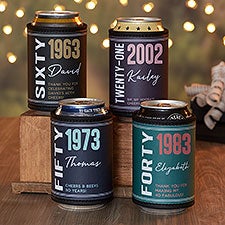 Timeless Birthday Personalized Can  Bottle Wraps - 24739