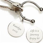 Engraved Silver Keyring - Life is a Journey - 2515