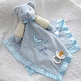 Personalized Teddy Bear Baby Blanket - Embroidered - 2547