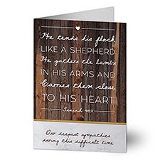 Tends His Flock Personalized Sympathy Greeting Cards - 25660