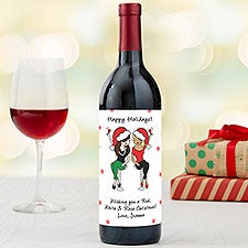 Personalized Christmas Best Friends Wine Labels by philoSophies - 25801