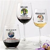 Personalized Photo Wine Glasses - Photo Message For Him - 26102