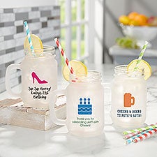 Personalized Birthday Frosted Mason Jar Glasses - 26112