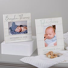 Simple  Sweet Personalized Shiplap Baby Picture Frame - 26226