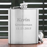 Personalized Stainless Steel Pocket Flask - Wedding Party Design - 2631