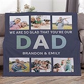 Glad You're Our Dad Personalized Photo Blankets - 26411