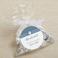 Modern Cross Boy Personalized First Communion Favor Stickers - 26750