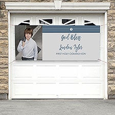 Modern Cross Boy Personalized First Communion Banner - 26754