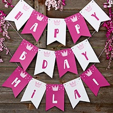 Onederful Girl First Birthday Personalized Bunting Banner - 27109