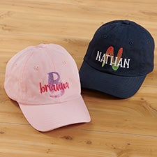 Ombre Initial Embroidered Baseball Caps - 27117