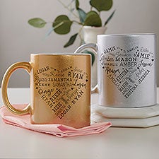 1 Mom Trophy Personalized Glitter Coffee Mugs