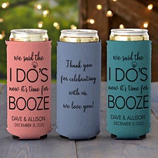 We Said The I Dos Personalized Wedding Slim Can Holder - 27424