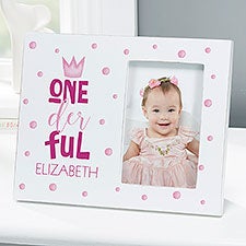 Onederful Girl First Birthday Personalized Picture Frame - 27639