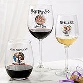 Photo Message For Couple Personalized Wine Glasses - 27803