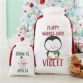 Holly Jolly Characters Personalized Canvas Santa Sacks - 27833