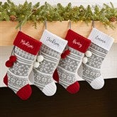 Knit Snowflake Personalized Christmas Stockings - 28064