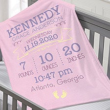 personalised baby blankets with birth details