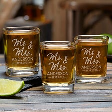 Stamped Elegance Wedding Favor Personalized Shot Glass - 28705