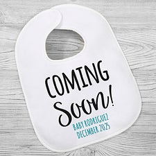 Coming Soon Pregnancy Announcement Personalized Baby Bibs - 28793