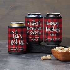 Personalized Christmas Can Coolers - 12 Pc.