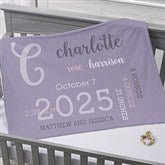 Modern All About Baby Girl Personalized Baby Blankets - 29780