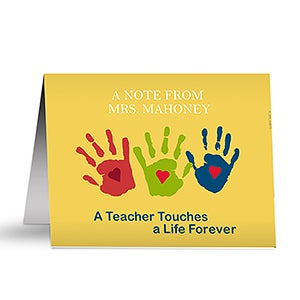 Personalized Teacher Note Cards - Touches a Life - Set of 12