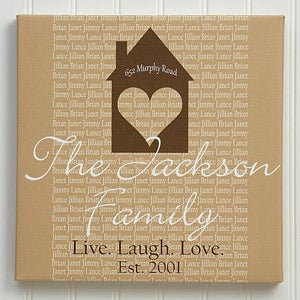 Home Is Where The Heart Is Personalized Canvas Print- 24x24