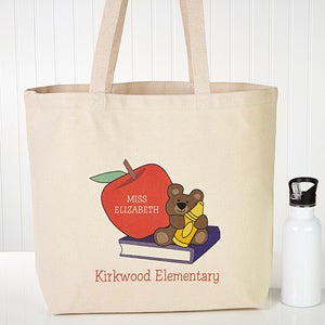 Personalized Teacher Tote Bags   Teddy Bear