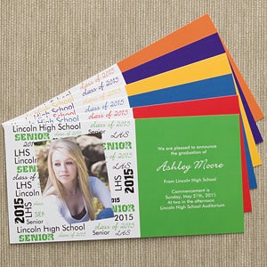 Personalized Photo Graduation Announcement Postcards