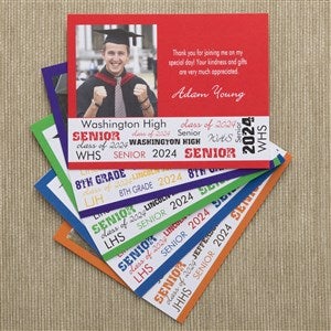 Personalized Graduation Photo Thank You Cards - Set Of 12