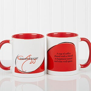 My Monogram Personalized Quote Coffee Mug- 11oz.- Red